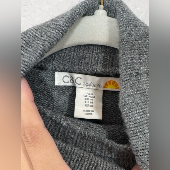 C&C California Wool Blend Multicolor Knit Turtleneck Pullover Sweater Women’s M - Picture 3 of 12